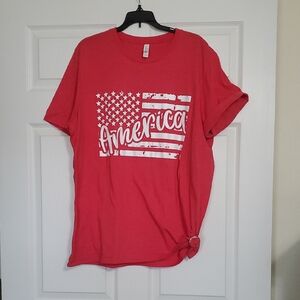 Bella Canvas Red "America" Graphic Tee